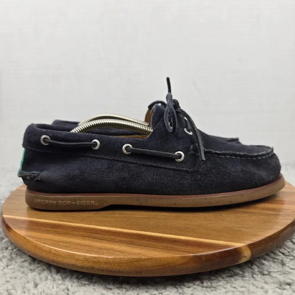 Sperry Gold Cup Mens 8.5M Authentic Original 2-Eye Navy Suede Casual Boat Shoe